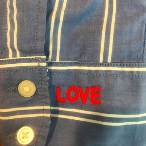 GAP "Love" Mandarin Collar Button Down Shirt